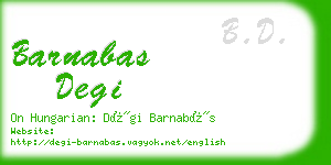 barnabas degi business card